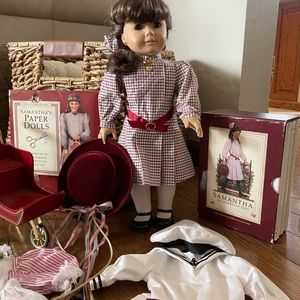 Samantha American girl doll and clothes (6 outfits) books … paper doll set also
